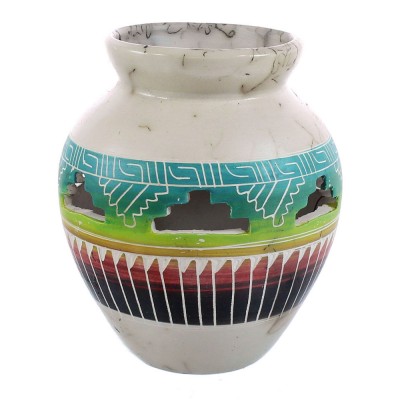 Navajo Horse Hair Pottery Native American Hand Crafted Pot JX122919