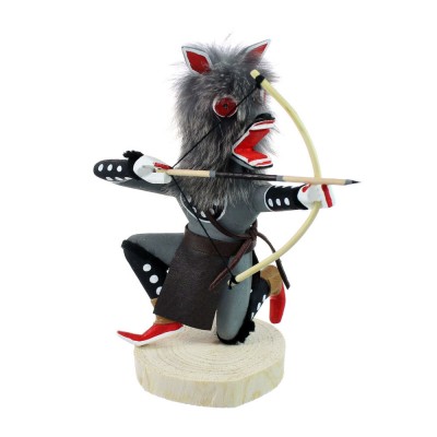 Native American Gray Wolf Kachina Doll JX130520