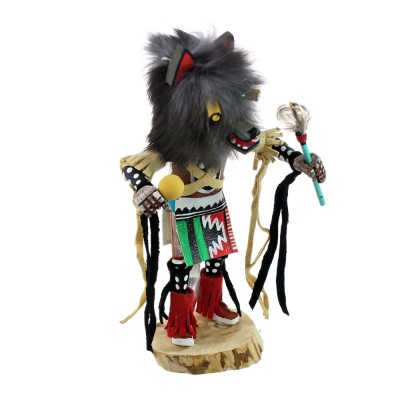 Native American Gray Wolf Kachina Doll JX130522