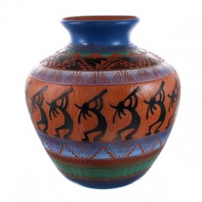 Native American Navajo Kokopelli Hand Crafted Pottery JX130435
