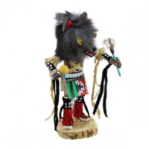 Native American Gray Wolf Kachina Doll JX130522